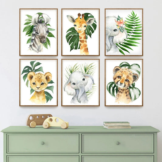 Cartoon Animal Diamond Embroidery Cross Stitch Painting Plant Leaf