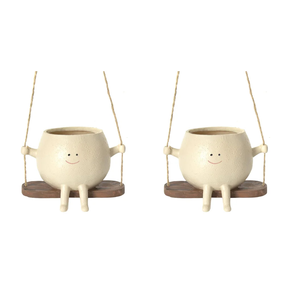 Paniers de suspension pour plantes, joli pot de jardinière à visage pivotant