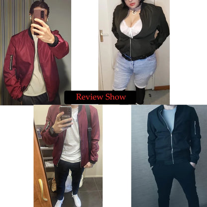 Men's Bomber Jacket Man Casual Streetwear Hip Hop Zipper Coats