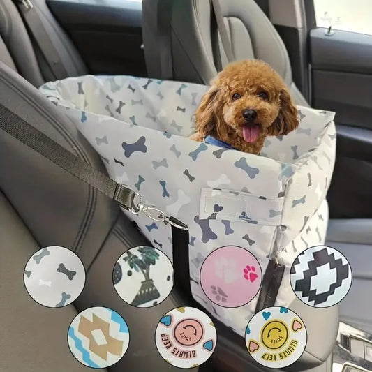Printed Waterproof Dog Car Booster Seat