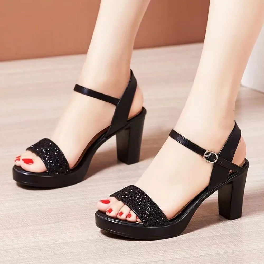 Printed Chunky Heeled Platform Sandals main image 0
