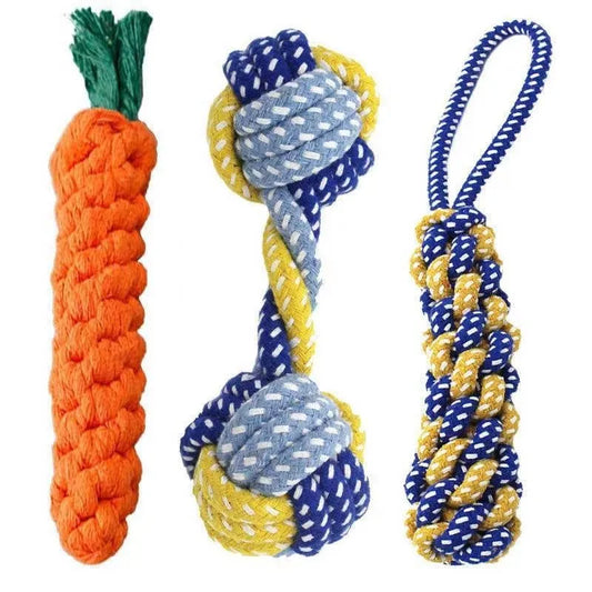 Durable Carrot Knot Rope Dog Chew Toy