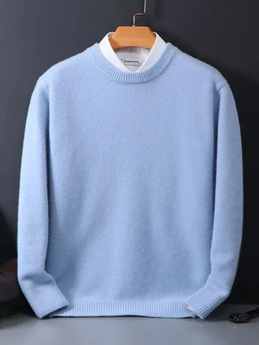 Men's Oversized O-Neck Knitted Cashmere Sweater