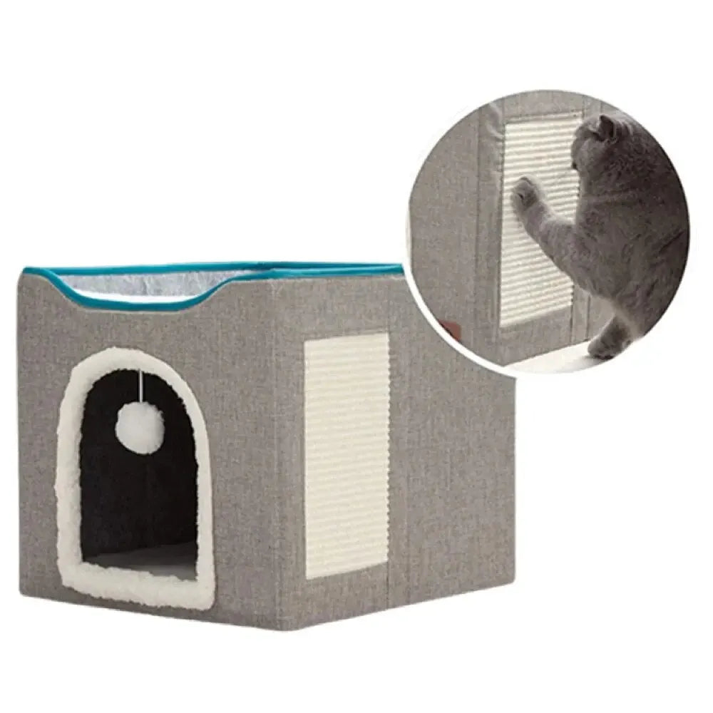 Foldable Double-Layered Large Cat Bed