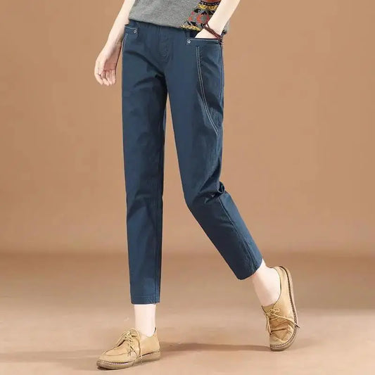 Women's Cotton Cropped Loose Fit Pants