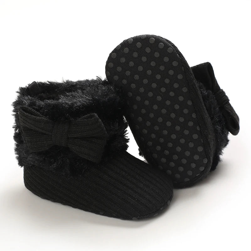 Autumn Black Warm Toddler's First Step Shoes