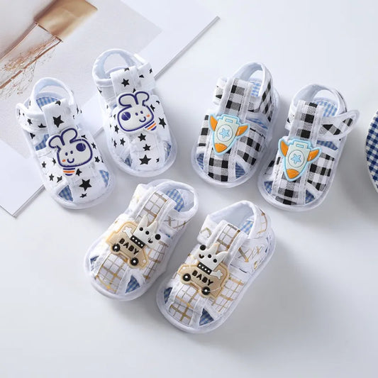 Baby Boys Cartoon Printing Soft Crib Shoes
