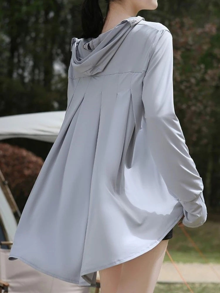 UV-Resistant Patchwork Zipper Jacket