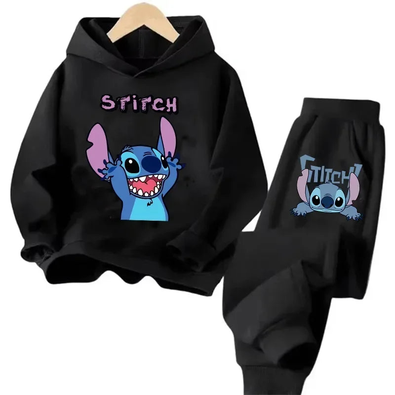 Kid's Stitch Anime Casual Hoodies Set