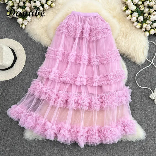 Jupe Tutu en Tulle Taille Haute A-ligne
