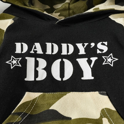 Baby Boys Letter Print Hooded Long Sleeve Top + Trousers