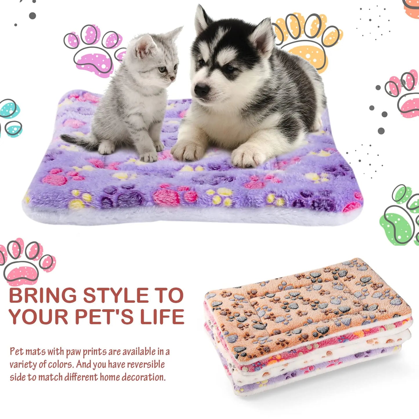 Comfortable Flannel Thicken Pet Mat for Sleep