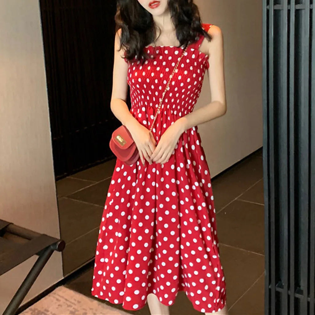 red polka dot dress