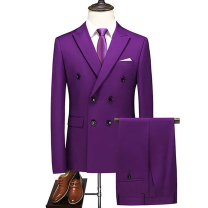 Men's Regular Length Flat 2 Pcs Business/Wedding Suit Set