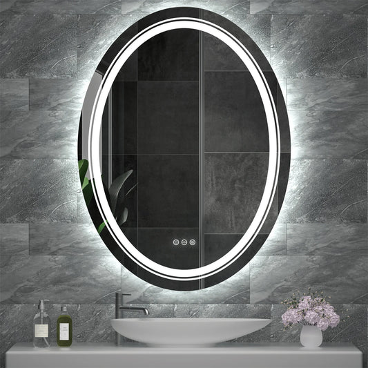 oval vanity mirror with lights