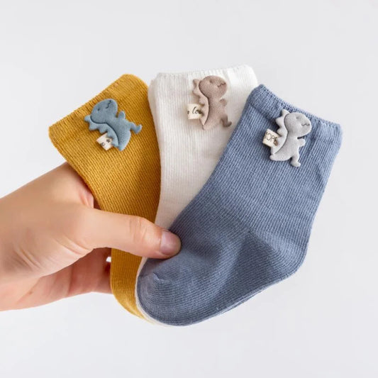 3 Pairs Soft Cotton Baby Socks