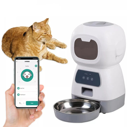WiFi-enabled 3.5L Smart Pet Feeder with Voice Recorder