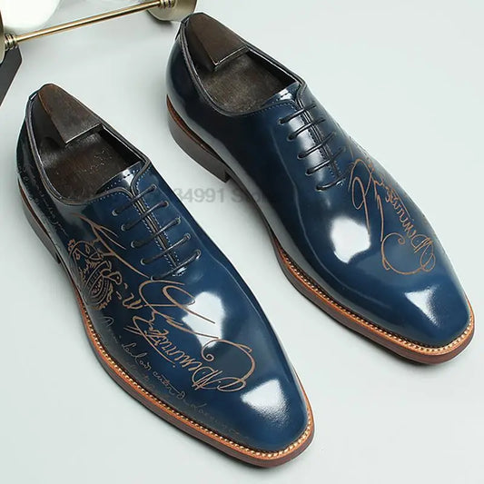 Men's Green Brogue Oxford Shoes