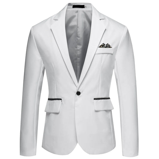 Men's Single Buttons Formal Business Suit Blazer