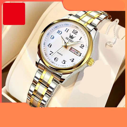 Montres-bracelets à quartz étanches en acier inoxydable pour femmes