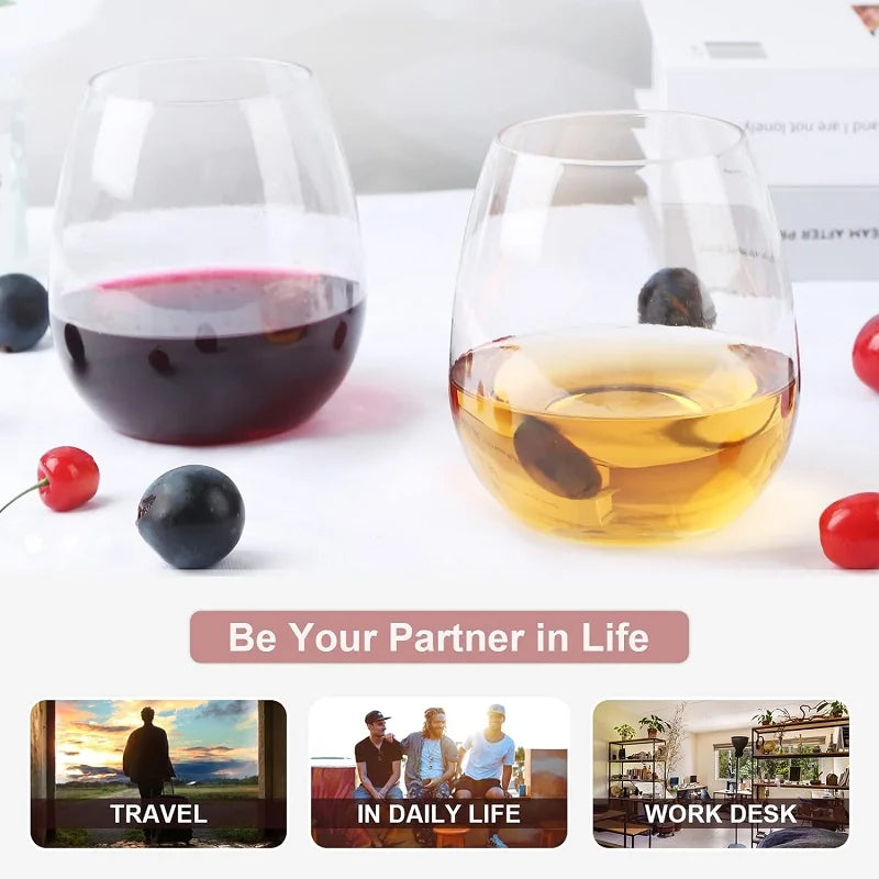 Ensemble de verres à vin en plastique incassable, 4 pièces