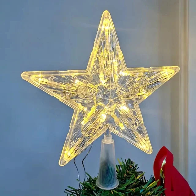 Étoile lumineuse à LED pour sapin de Noël