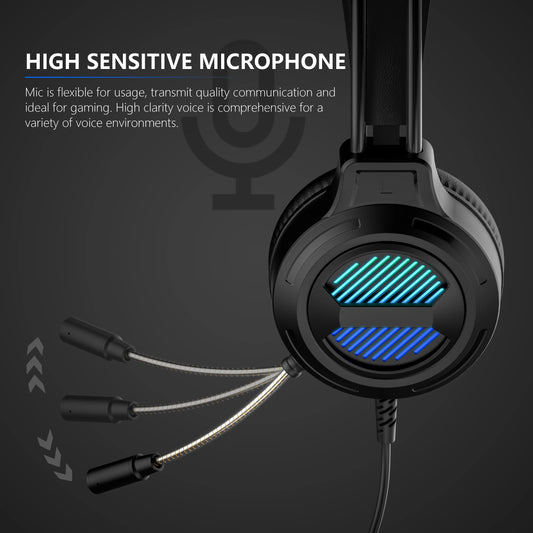 Wired Bluetooth RGB lighting USB Gaming Headphones