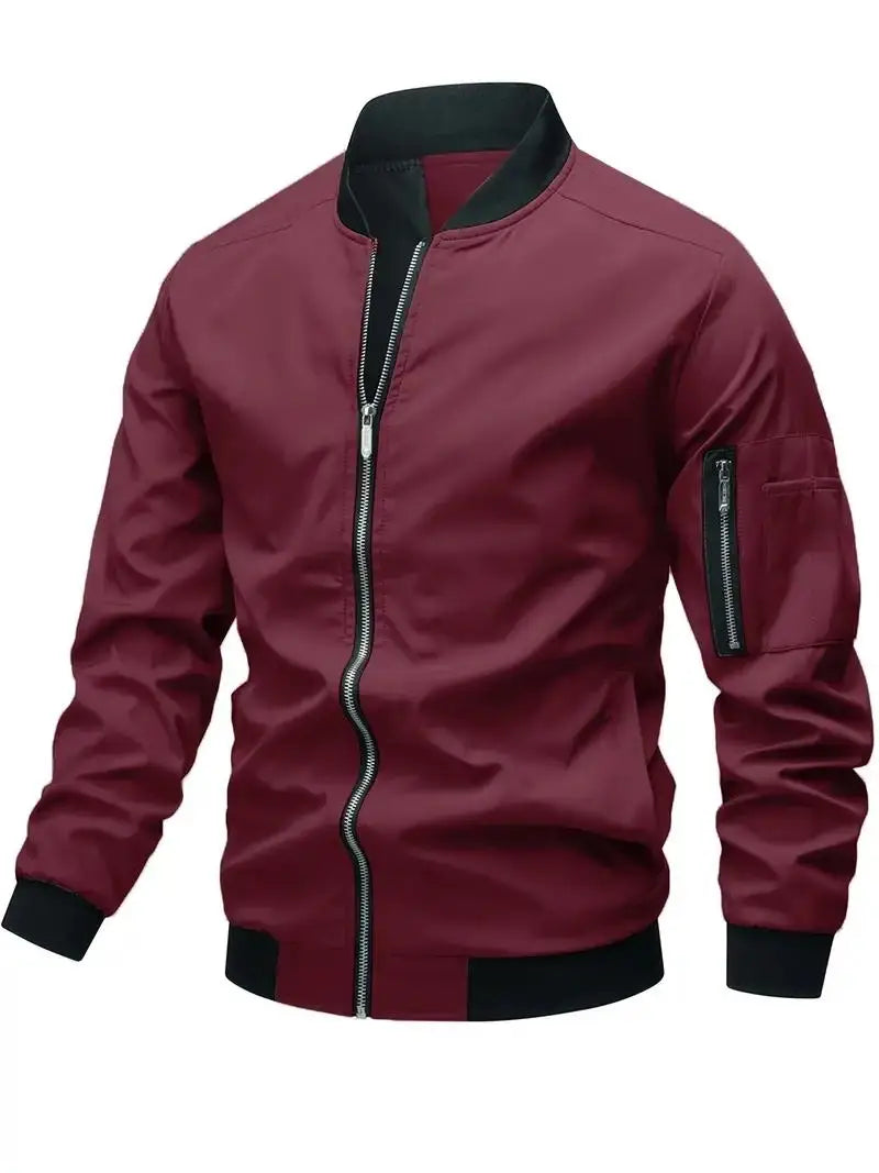 Men's Slim Fit Lightweight Bomber Jacket