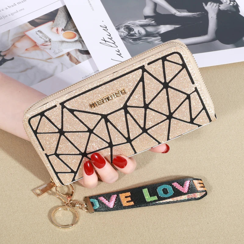 Porte-cartes à fermeture éclair Pochettes en cuir PU