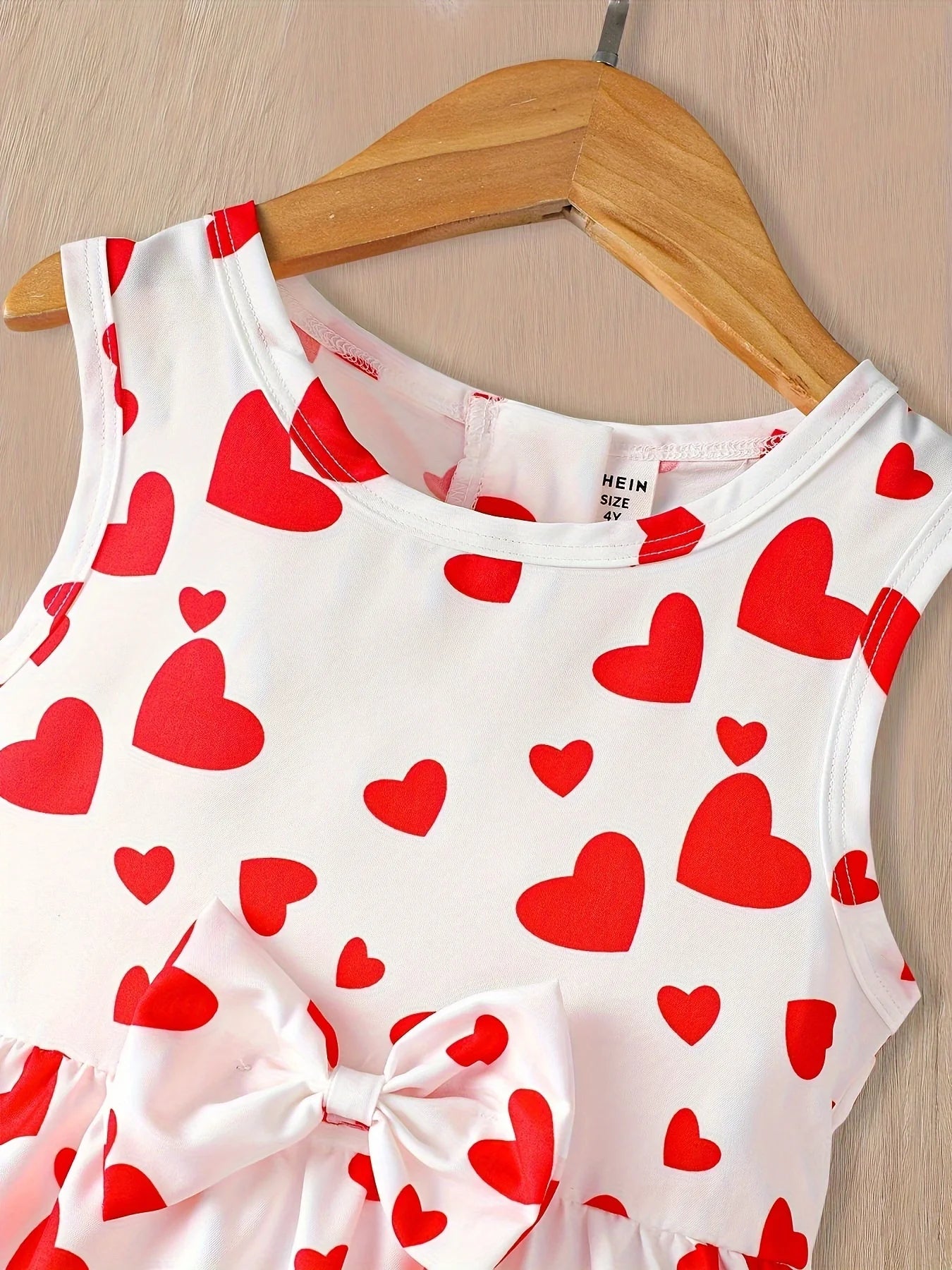 Toddler Girls' Love Heart Print Sleeveless Dress
