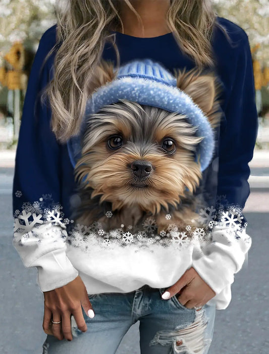 Sweat-shirt à imprimé 3D pour femme