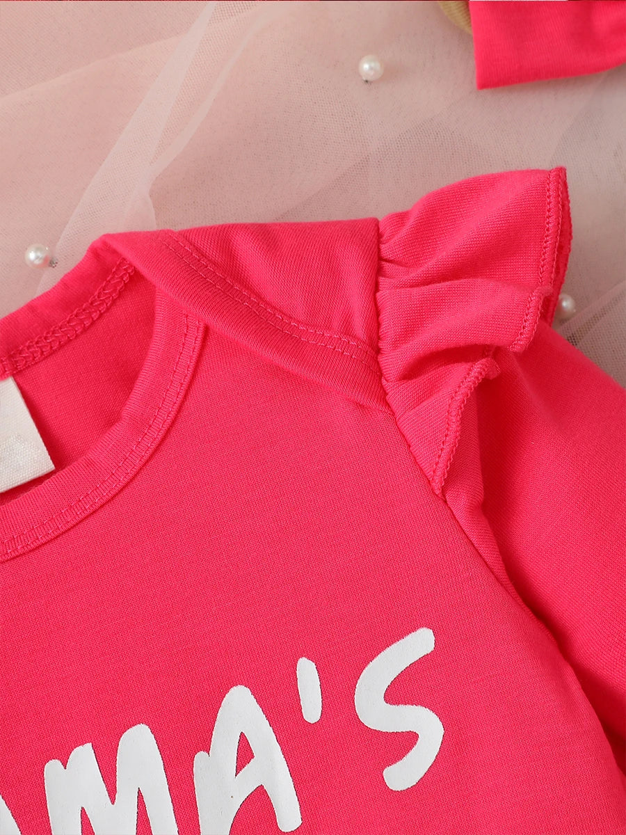 Baby's 2pcs Long Sleeve Printing Letter Casual Summer Outfit