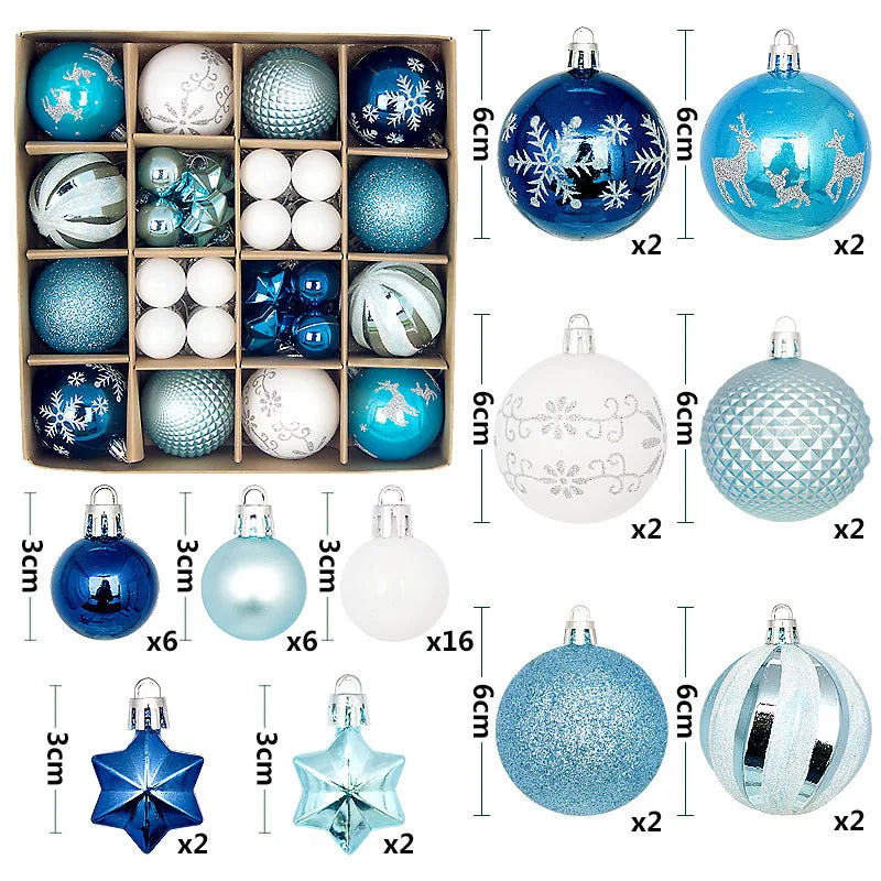 Multicolor Christmas Tree Ball Ornaments Set