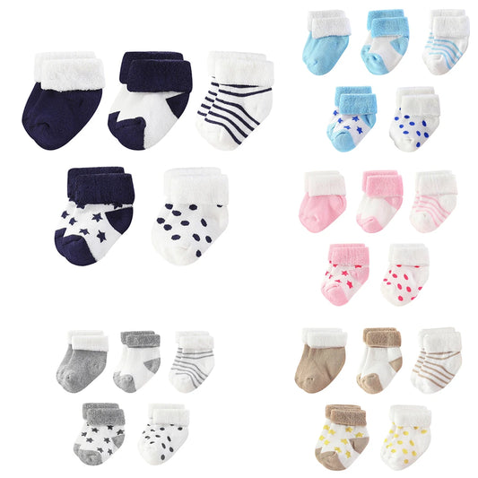5 Pairs Newborn Socks for 0-12M Babies