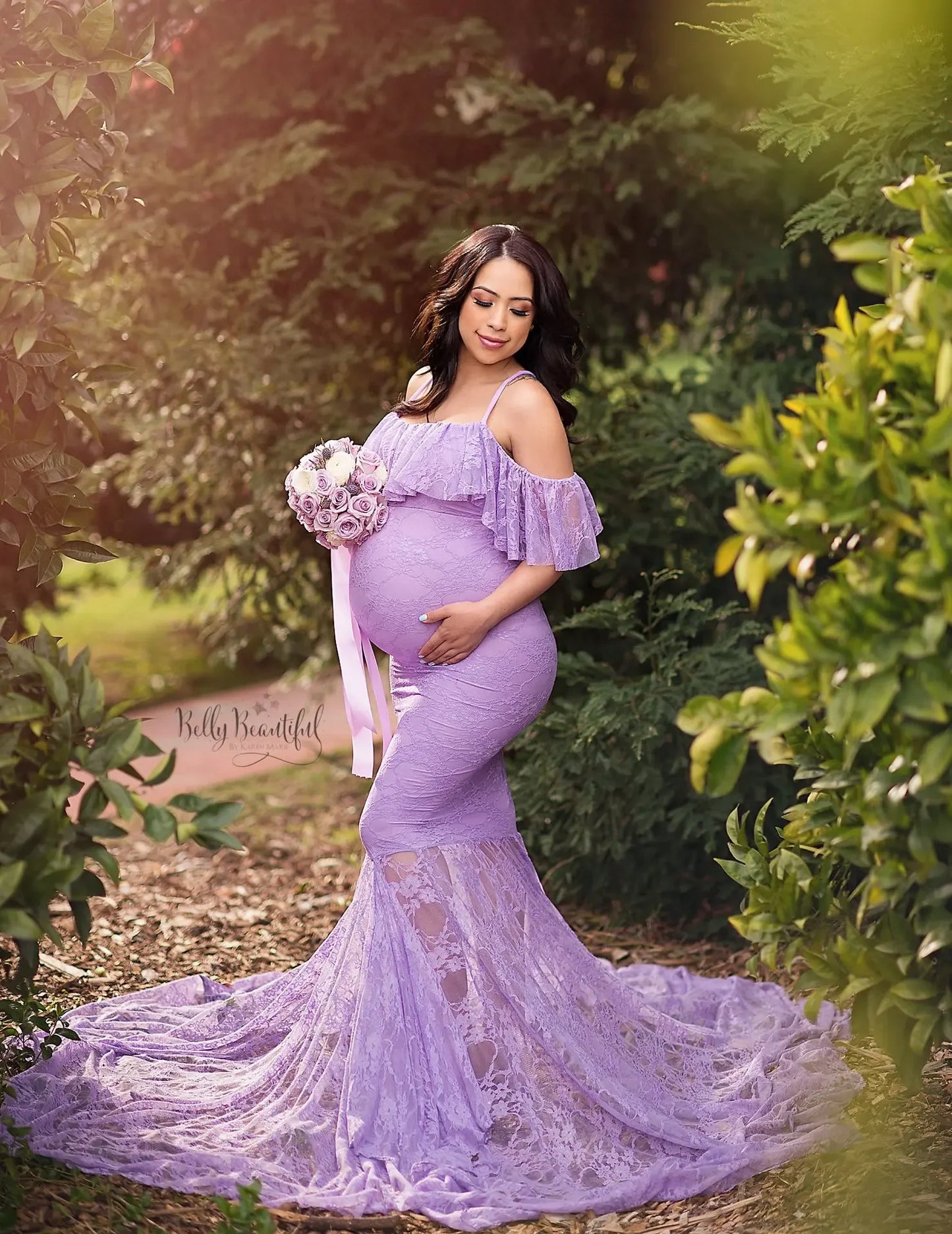 Acrylic Chiffon Lace Maternity Dress