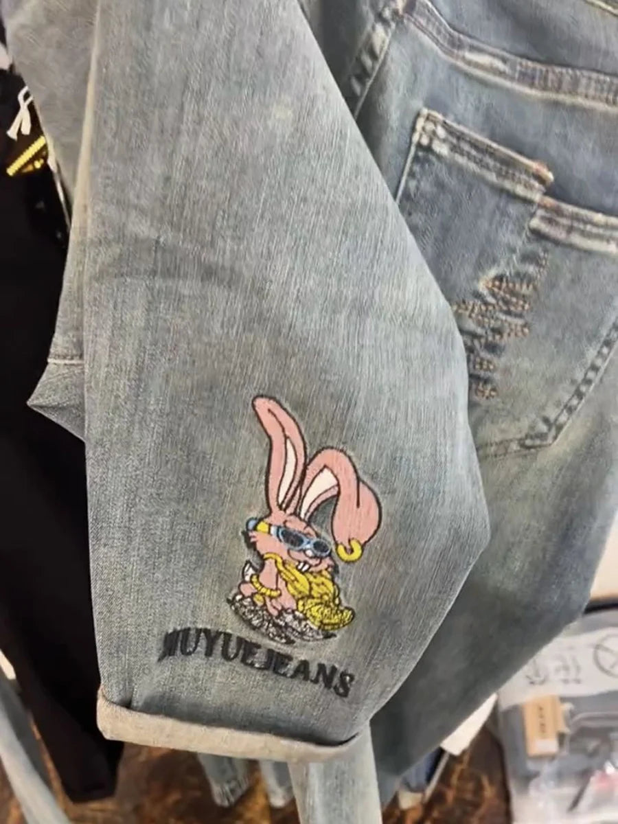 Women's Slim-Fit Straight-Leg Denim Pants