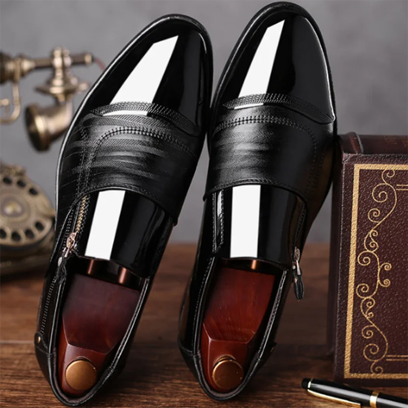 Black Patent Leather Formal Shoes for Men