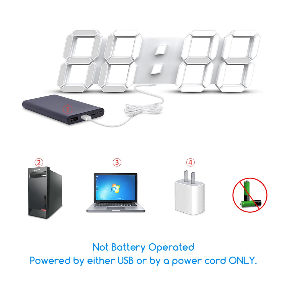 Modern 3D LED Large Wall Clock