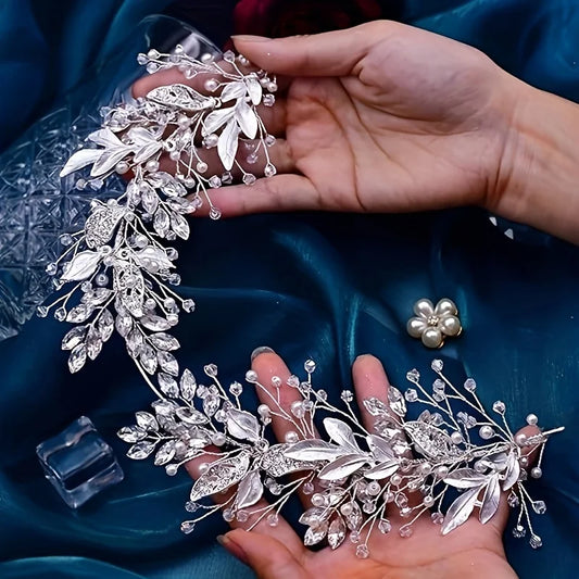 Bandeau diadème en perles de cristal