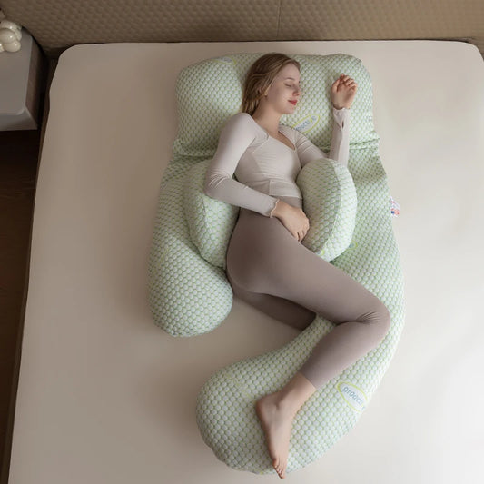 Soft Fabric J-shaped Maternity Pillow