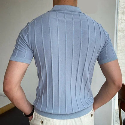 Men's Short-Sleeved Polo Shirt With Lapel Collar