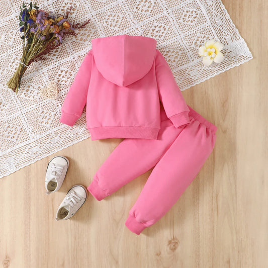 Ensemble sweat à capuche décontracté à manches longues pour bébé fille