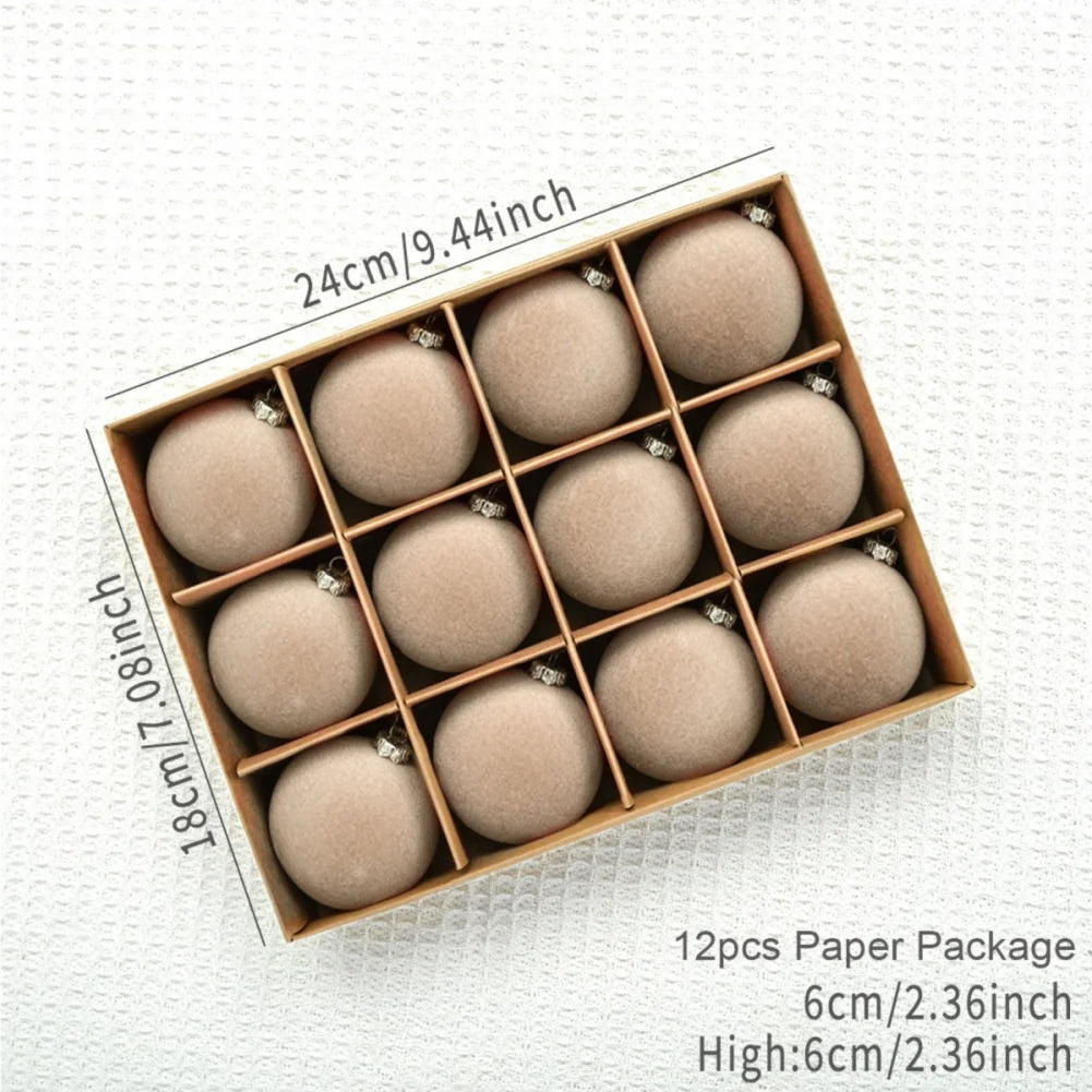 Christmas Xmas Decoration Velvet Pendant Tree Ball Set