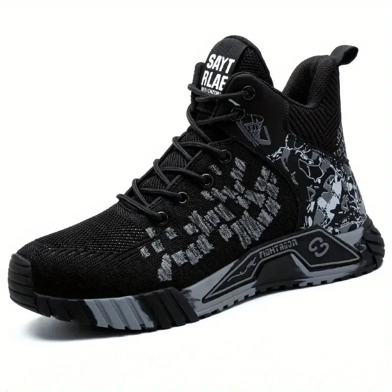 Unzerstörbare Herrenstiefel mit Stahlkappe, Schwarz