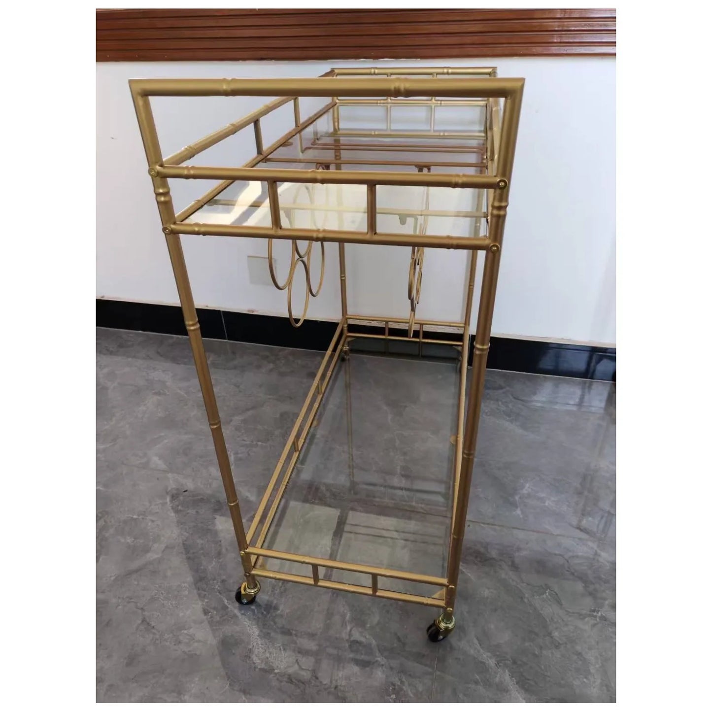 Drink Serving Trolley with Wine Rack