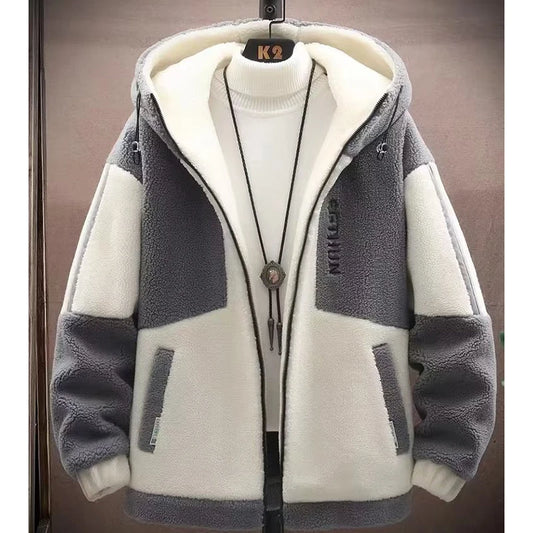 Korean Men's Winter Jackets - Cardigan Fleece Thick Warm Padded Jumpers