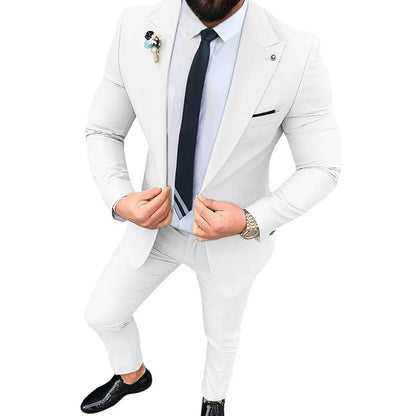 Men's Four Season Single Buckle Slim & Fit 3 Piece Suit