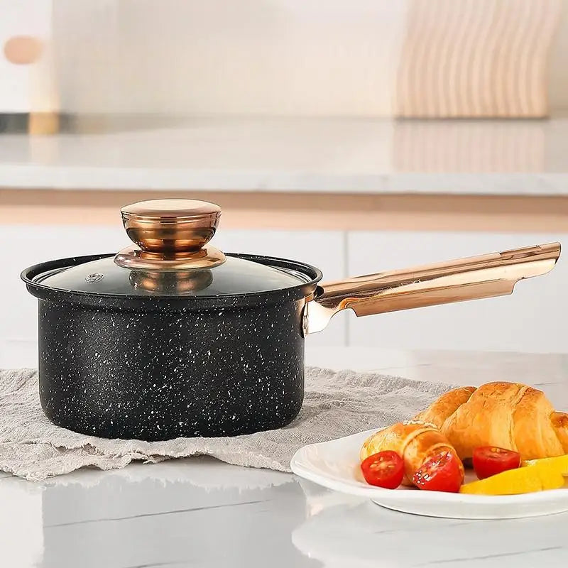 Ensemble de 12 casseroles et poêles antiadhésives noires en acier inoxydable