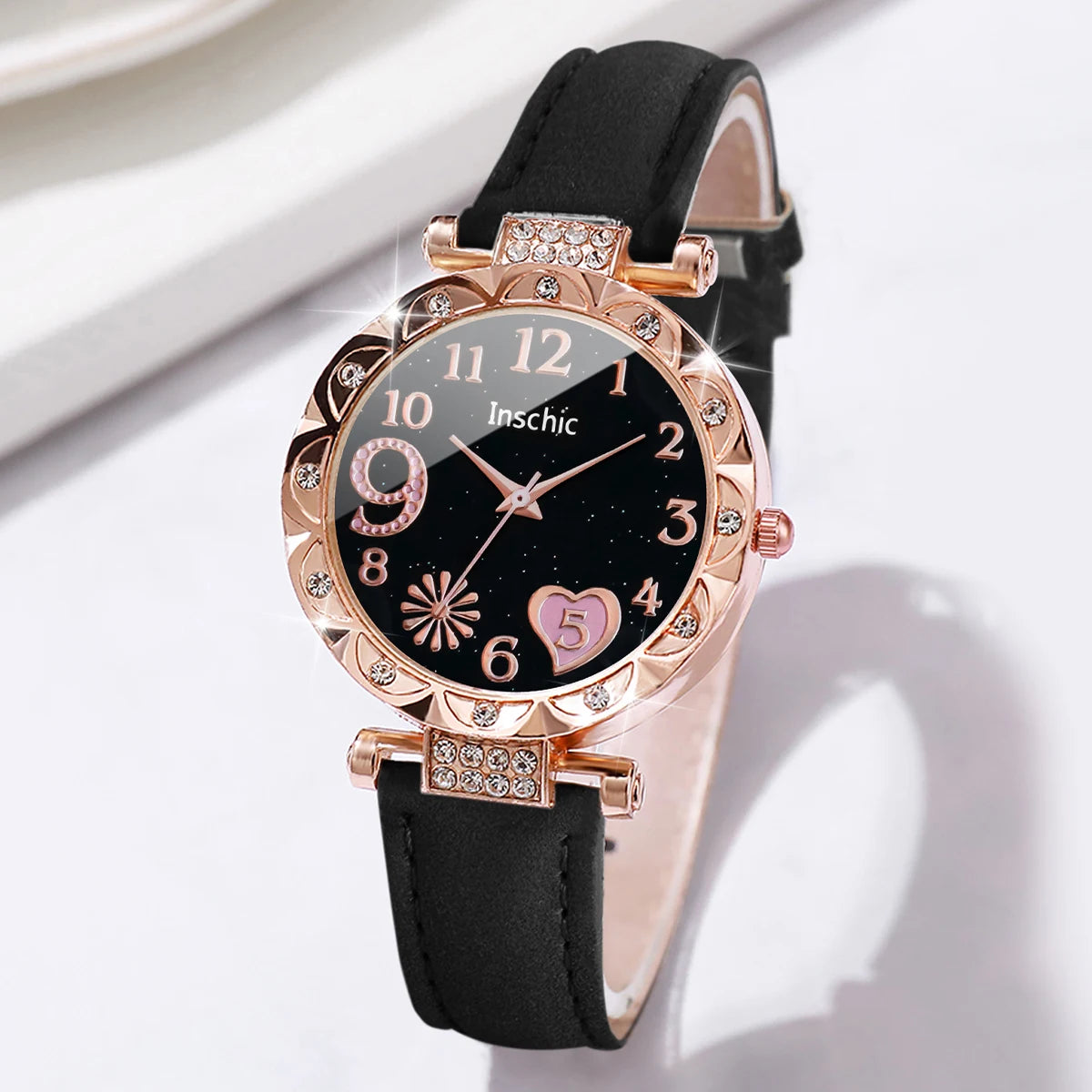 Women's Multi Color Leather Strap Watches with Bracelets