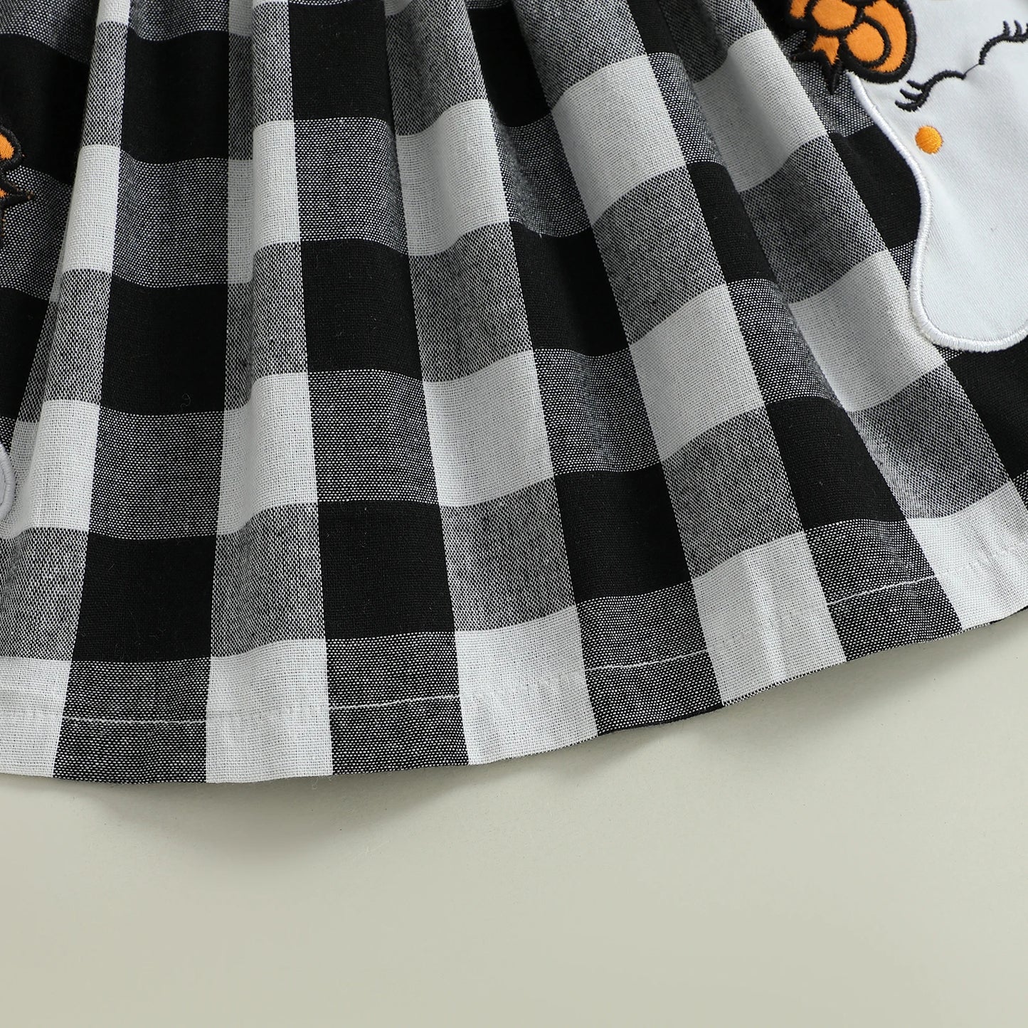 Baby girls rivet plaid long-sleeved dresses